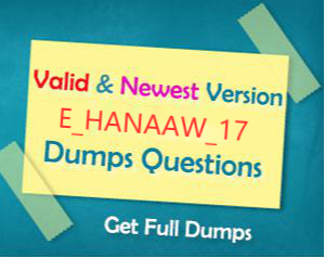 Certification E_HANAAW_17 Exam Dumps